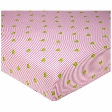 Sadie  Scout Pink Pinstripe Birds Cotton Fitted Crib or Toddler Sheet Girl