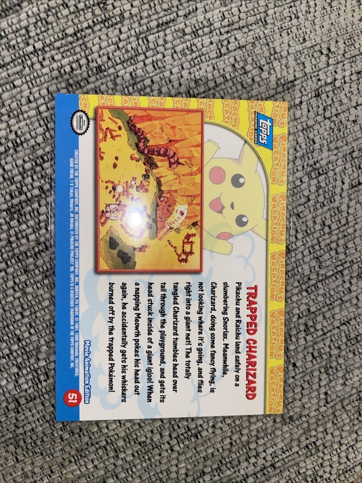 Pikachu’s Vacation Trapped Charizard Holo Pokemon Card Rare Topps Movie
