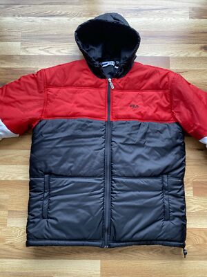 Vintage Fila Jacket Men’s Xl USA Puffer Coat Red White Blue Hood