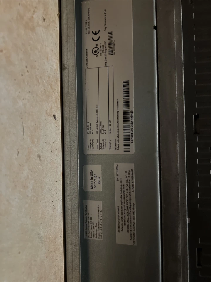 CONTROLES JOHNSON AYK550-UH-015A-4+K465 DRIVE Foto 2 de 2