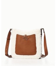      Lauren Ralph Shearling   MEDIUM   Leather Crossbody White/Laurel Tan          
