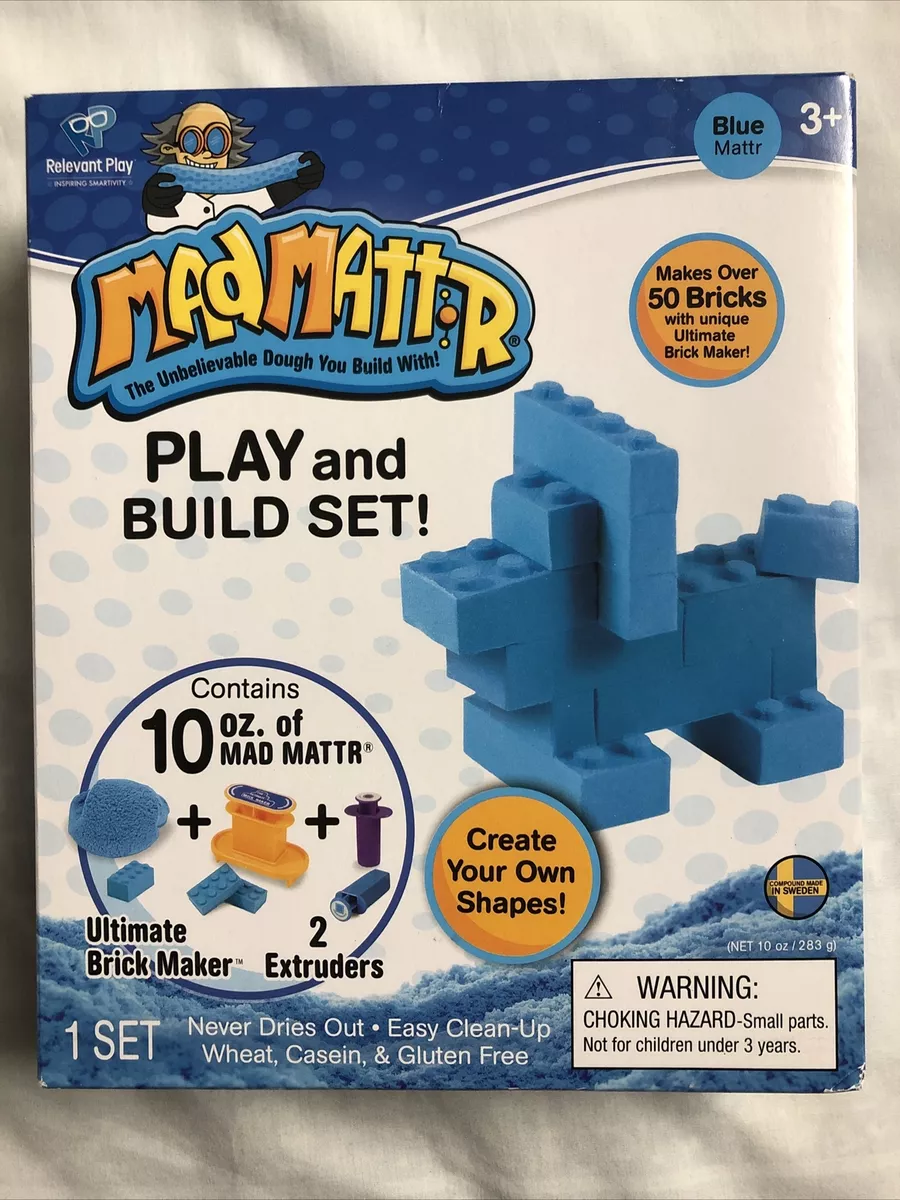 Mad Mattr Blue Play And Build Set Ultimate Brick Maker Never Dries Out 3 New