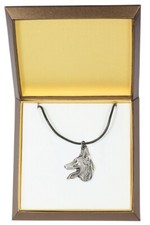 Azawakh I - Dog Collar In Gift Box, Silver Plated Medallion For Dog Lovers