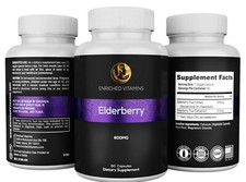  1 BOTTLE  Sambucus Elderberry Capsules Immune Support 600 MG Immune Booster