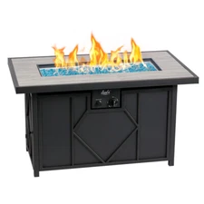 BALI OUTDOORS propane fire pit 42" Rectangular Gas Fire Pit Table 60000BTU Glass