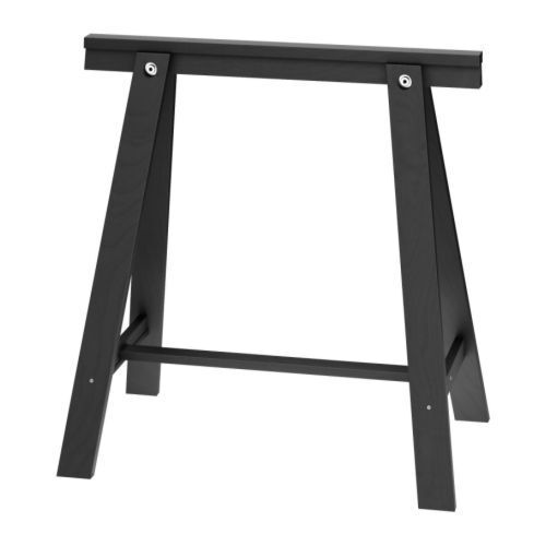 Ikea Oddvald Trestle Table Leg - Black - Solid Wood - Set of 2 - Picture 1 of 5