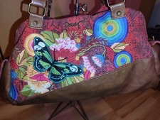Desigual große Handtasche / Shopper – buntes Patchwork mit Schmetterling