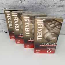 4 Maxwell High Grade Gold T-120 6 Hour VHS Blank Media Tapes New NOS Recordable