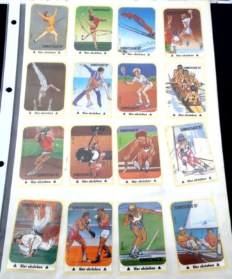 16 Stück Sammelbilder Sunkistiade 87 Sunkist Trinkpäckchen Klebebilder Konvolut