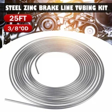 25ft Brake Line Tubing Kit - Flexible Double Galvanized Steel  3 /8" OD Roll Set