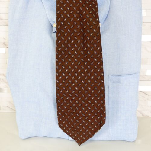 LIBERTY OF LONDON Neck Tie Mens Brown Solid Silk … - image 1