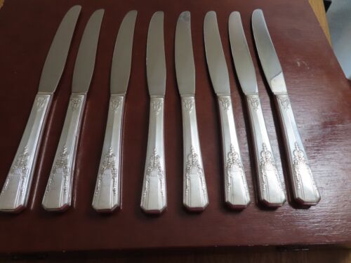 Oneida DEBONAIR Set of 8 Dinner Knives Vintage Silverplate Flatware Lot A