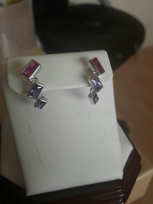 Fiorelli Ohrringe Silber Lila Degradee Baguette