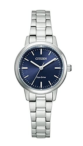 CITIZEN Damenuhr Eco-Drive – Solarbetrieben, Roségold Edelstahl, Braunes Lederband, Römische Zahlen, Wasserdicht 5 ATM