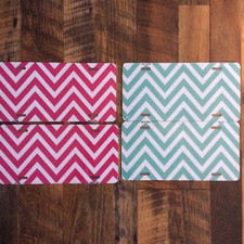 4 Chevron License Plate Blanks To Personalized Car Tag New Two Pink Two Green
