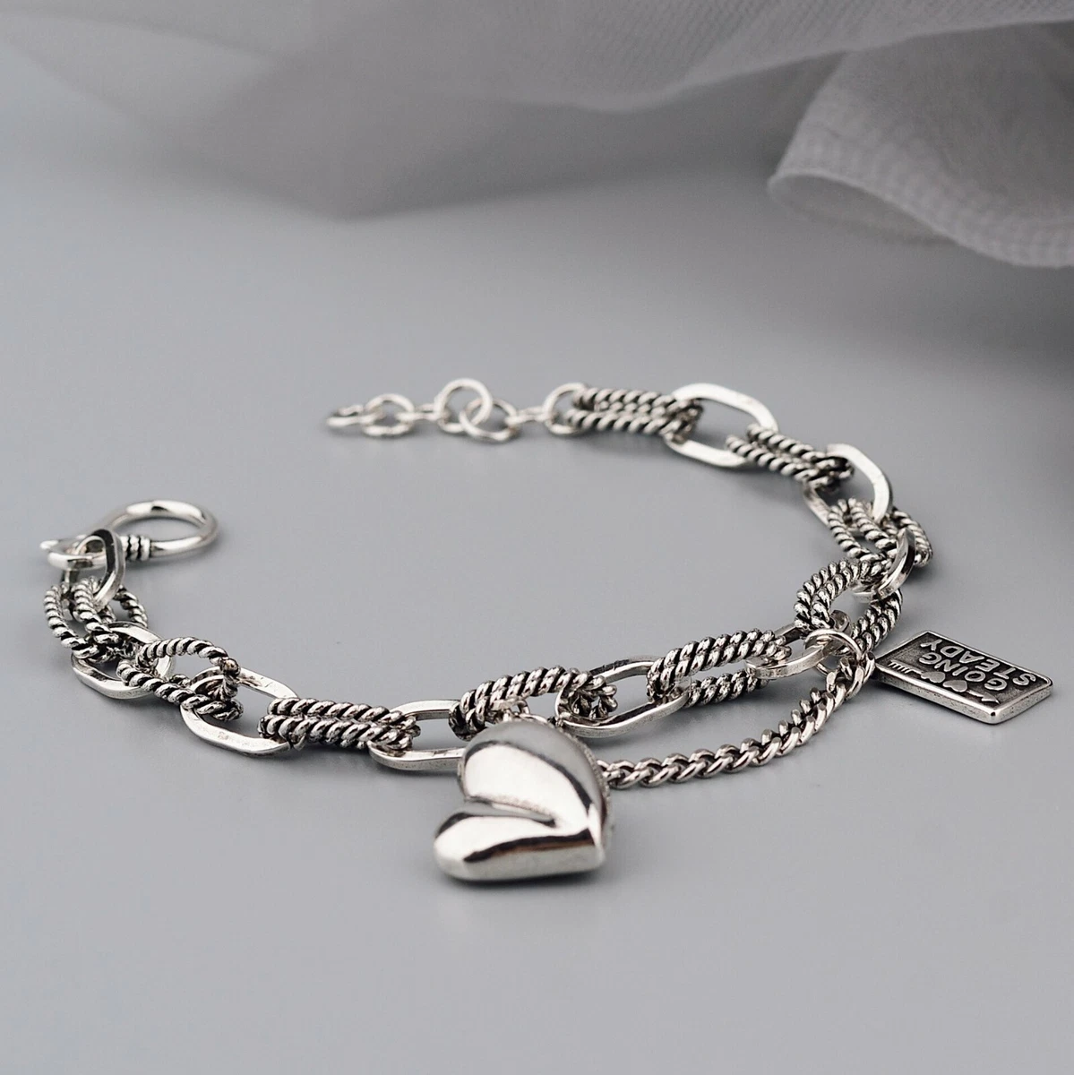 Silver pendant shop bracelet