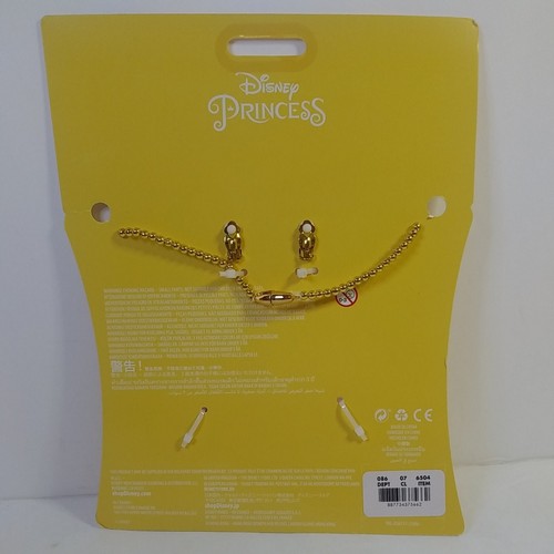 New Disney Store Princess Belle Costume Jewelry Set Necklace Earrings - Picture 5 of 6
