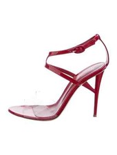 GIANVITO ROSSI Red Patent Leather Sandals Size 9 IT 39 Good Condition