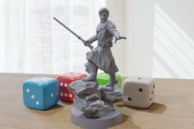 Obi Wan - Hero Pose - Star Wars Legion 35mm Proxy Miniature for Tabletop RPG