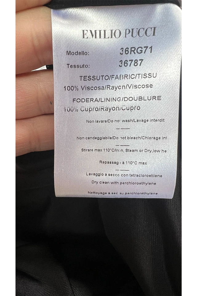 Vestido de Diseñador Pucci, Usado EE. UU. Talla 6, Manga Única, Estampado Geométrico Icónico Foto 3 de 4