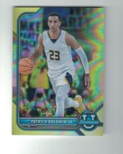 PATRICK BALDWIN JR. 2021-22 Topps Bowman University YELLOW REFRACTOR #/75 CHROME