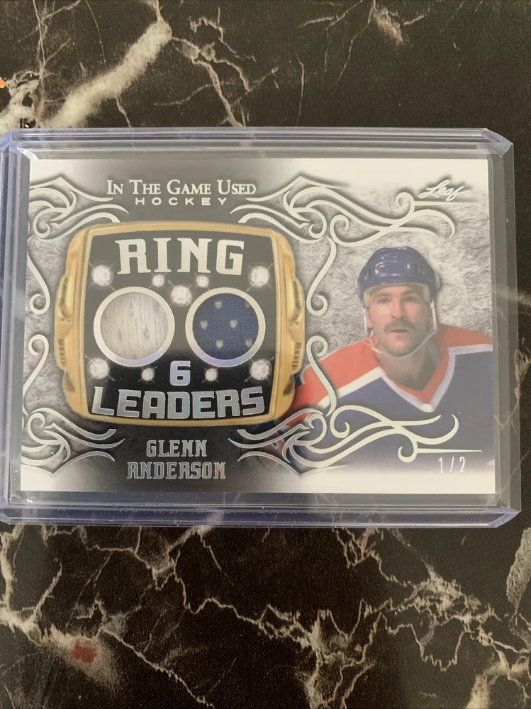 2020-21 Leaf In the Game Used - Ring Leaders Relics Silver #RL-07 Glenn Anderson /2 (MEM)