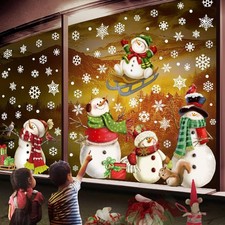 Christmas Window Clings  Snowflake Stickers  Snowman Decals  Stickers for Windows