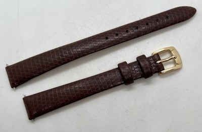 NEW SPEIDEL Genuine Leather 13mm Lugs  Brown Watch Band Water Resist Gold Buckle