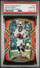 2020 Panini Select Jalen Hurts #250 Red Die-Cut RC Eagles PSA 10