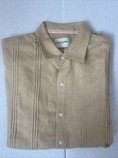 Scotch and Soda Men's Short Sleeve Linen Woven Shirt, Tan, L
