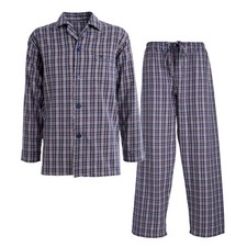 Morley Mens Zealus Brushed Cotton Long Pyjamas Sleepwear Nightwear Navy S