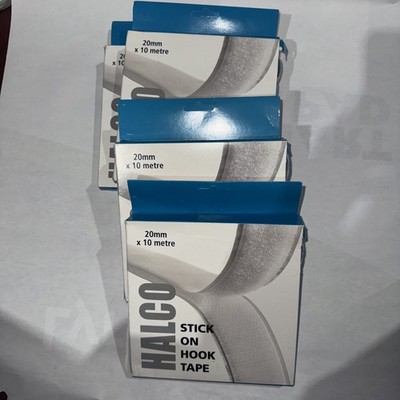 4x Halco Aufklebehaken Rolle 20mmx10m (Hakenrolle mit permanent klebender Rückseite)