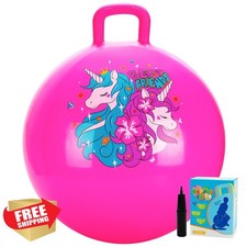UandC Planet Hopper Ball Pink Unicorn 18in Bouncy Ball Toddler