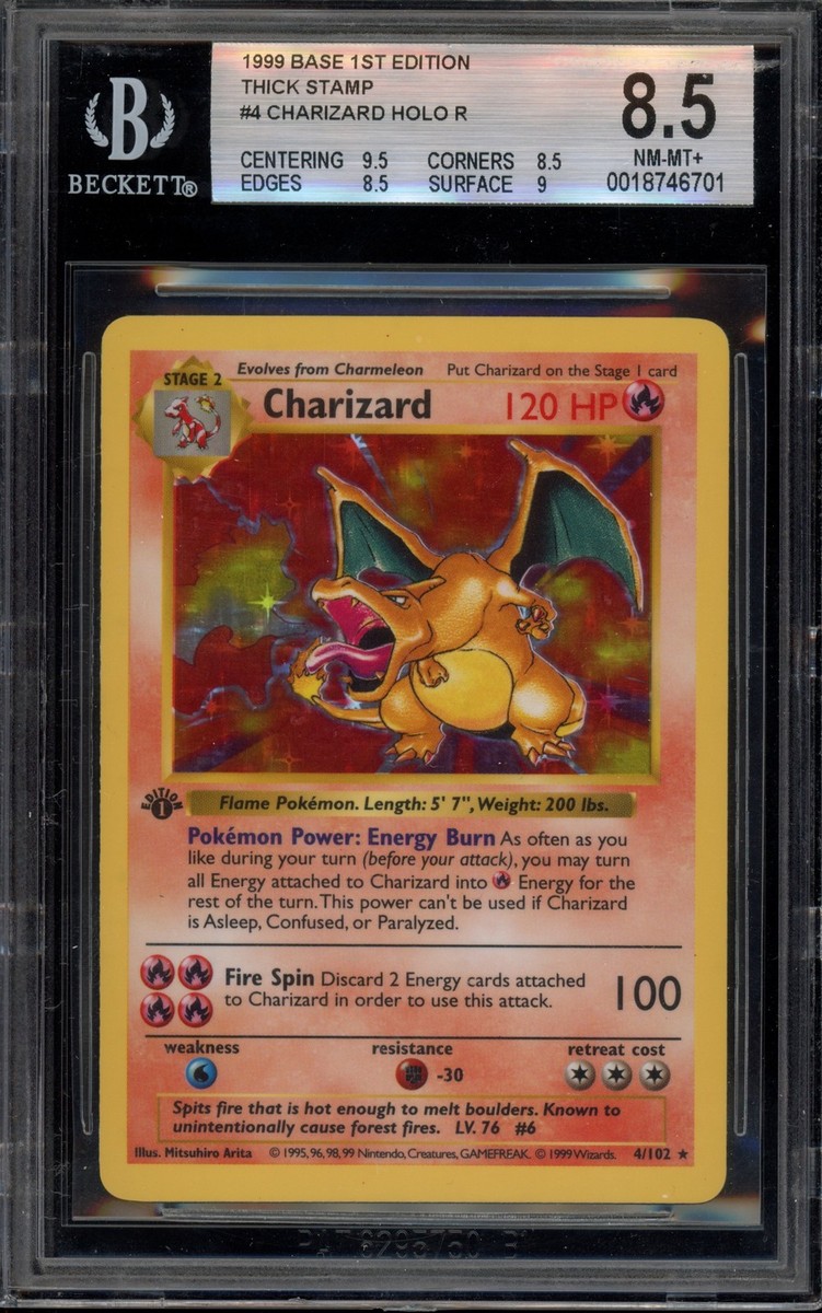 Pokemon Charizard Base Set Shadowless 1st Edition Holo Rare #4 BGS