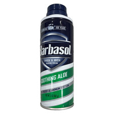 Barbasol Soothing Aloe Thick Rich Shaving Cream Aloe Scent 5 oz Paraben-Free
