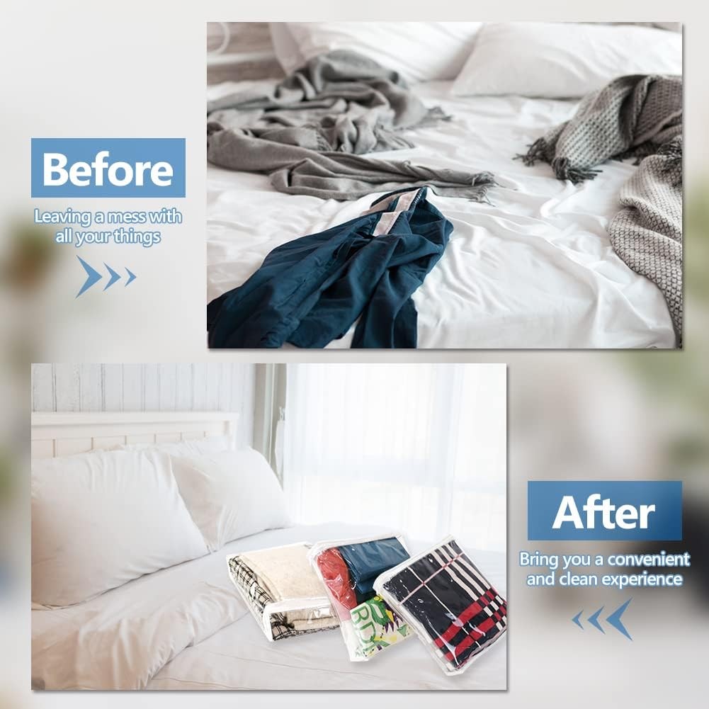 20Pcs Clear Vinyl Zippered Storage Bags, Small Blankets Storage Bags Plastic 