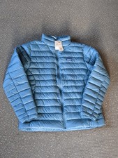 NWT Patagonia Down Sweater Jacket Blue Gray Full Zip Mock Neck Sz XL