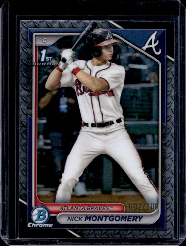 2024 Bowman Draft Nick Montgomery Chrome Steel Metal Refractor 1st #2/100
