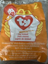 McDonald's Ty Teenie Beanie Baby Bongo The Monkey 2 1998 New Sealed Tag Error