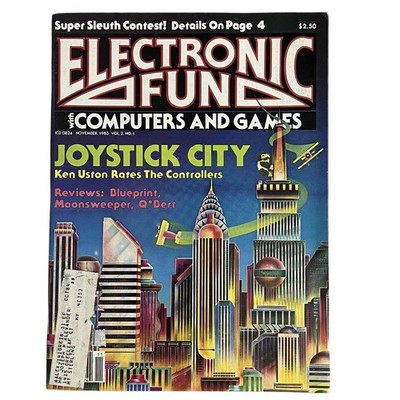 Vtg Electronic Fun Magazine 1983 Atari Sega Star Wars Activision EA Bill Budge