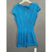 Cupshe Small Blue Knit Swimsuit Cover Up Crochet Sleeveless NWT