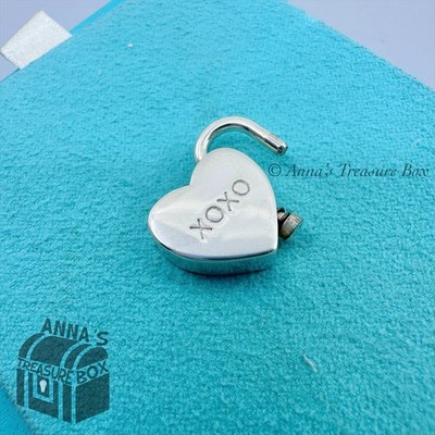 Tiffany & Co. 925 Silver XOXO Heart Padlock Lock Charm Pendant