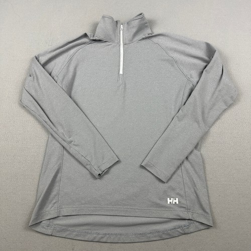 Helly Hansen Sweater Women Large Gray 1/4 Zip Sailing Performance Pullover L