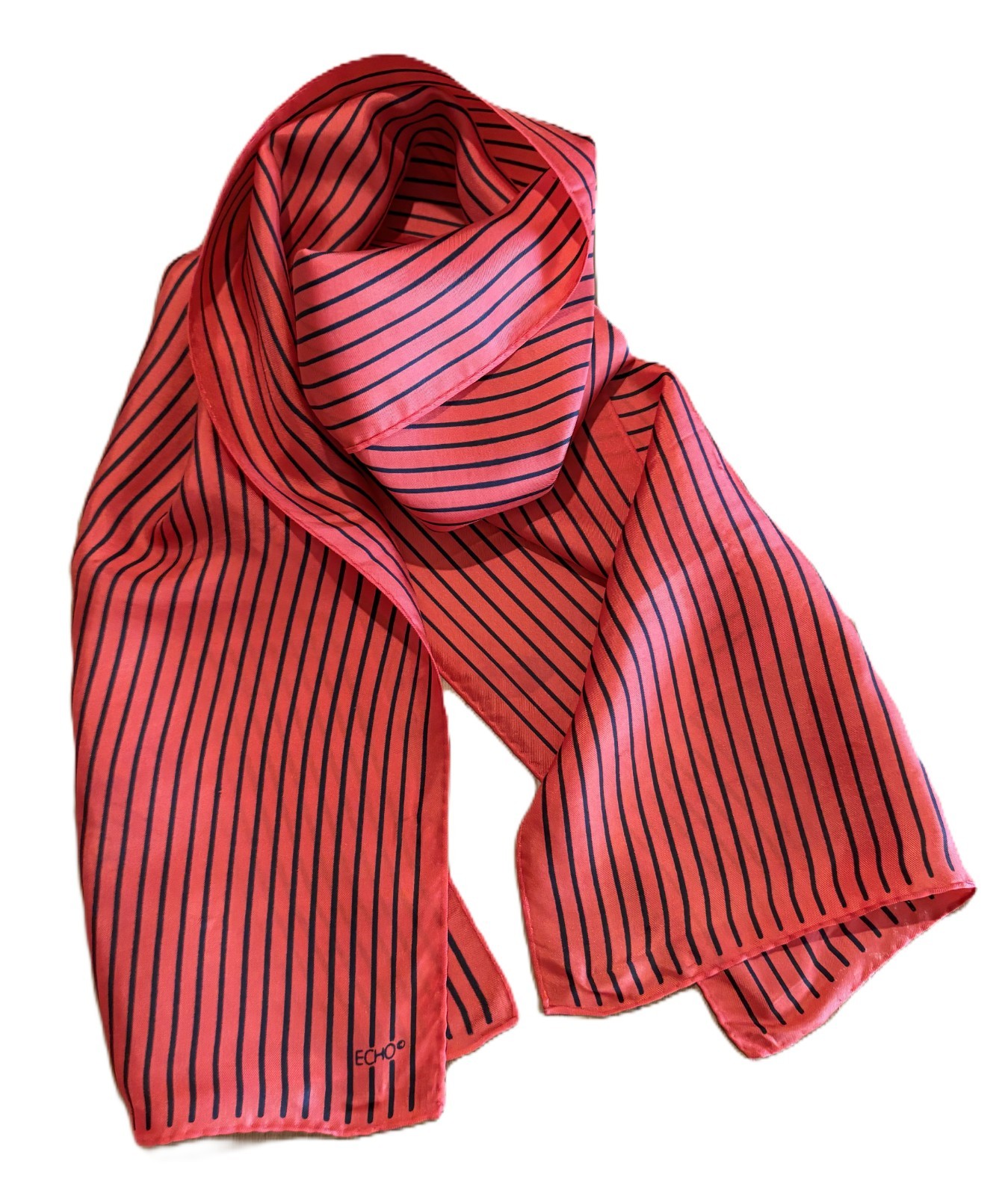 Echo Red/Black Rectangular Scarf -- Striped -- 11… - image 1