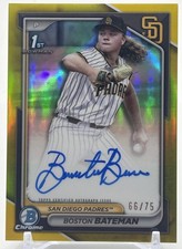 2024 Bowman Draft - Chrome Prospect Autographs Boston Bateman #CPA-BBA Yellow...