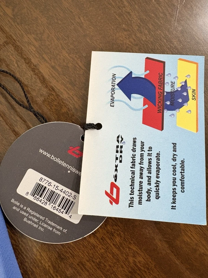 Camiseta sin mangas de tenis Bolle azul espalda cruzada para mujer talla pequeña nueva Foto 4 de 4