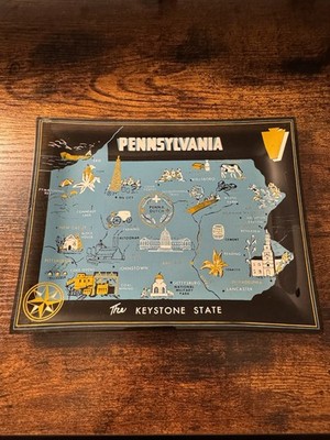 Vintage Pennsylvania Souvenir Glass Trinket Dish
