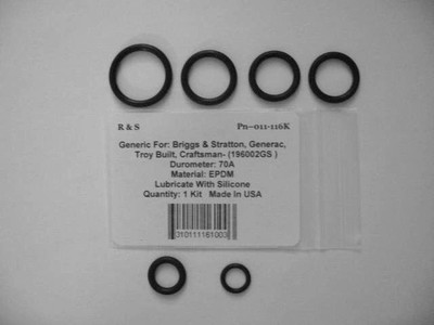 Briggs&Stratton,Troy Bilt&Generac 196002GS O-Ring Kit For Guns,HosesR&S 011-116K