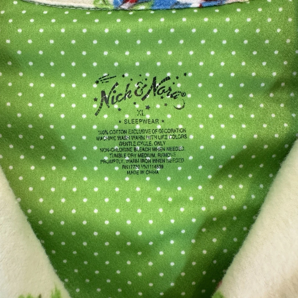 Vestido feminino Nick & Nora XL amarelo Papai Noel e Scottie cachorro Natal flanela retrô - Imagem 2 de 4