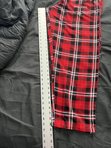 OHIO STATE BUCKEYES PAJAMA PANTS Flannel Sleepwear Lounge Bottoms Plaid Sz L - Bild 3 von 6